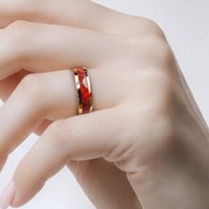 Radiant Red and Gold Women's Ring Size 6